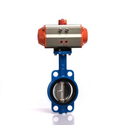 China General Medium Pressure Temperature 4 Inch Pneumatic Wafer Butterfly Valve For Water for sale