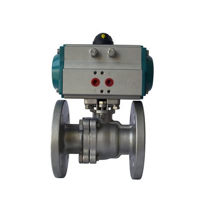 China General Industrial Stainless Steel Motorized High Temperature Pneumatic Flanged Ball Valve for sale