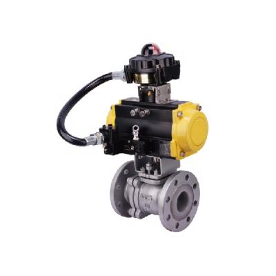 China General Corrosion Resistant Two Way Fluorine Stainless Steel Jacketed Pneumatic Actuator Ball Valve for sale