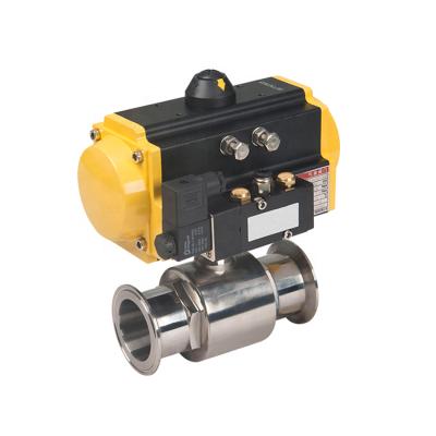 China General Acting Double Acting Single Acting Stainless Steel Pneumatic Actuator Actuated Food Grade Actuated Ball Valve for sale