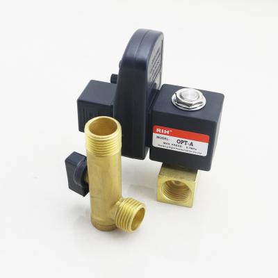 China Electronic Body Water Timer Solenoid Drain Valve Mechanical Timer Automatic Brass Split OPT-B 1/2