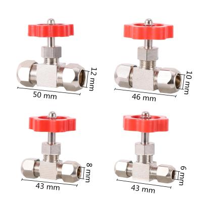 Κίνα Nickel Plated Sleeve General Metal Control Water Shut Off Valve , Durable High Pressure Type Tube Needle Globe Valve προς πώληση