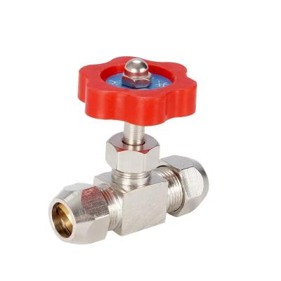 China General Metal Control Water Cup Sleeve Nickel Plated Brass Needle Valve,Durable High Pressure Type Tube Needle Globe Valve for sale