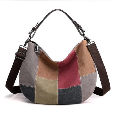 China Wholesale High Quality Empty Custom Logo Fashionable PU Cotton Canvas Tote Bag Empty Cross - Body Bags For Women Cross - Body for sale