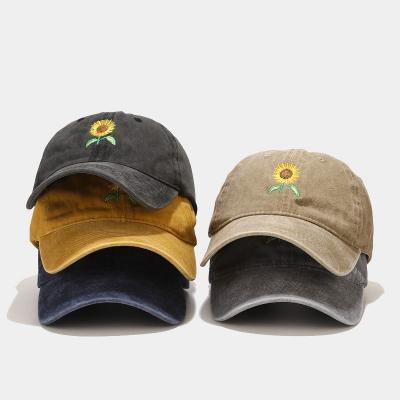 China COMMON 100% Cotton Custom Distressed Baseball Caps Embroidered Washed Baseball Cap for sale