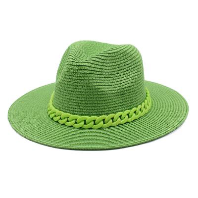 China Image Beach Sun Hats Straw Ladies Panama Wide Brim Straw Hat Summer Women for sale