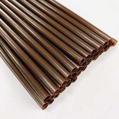 China 2022 Disposable Top Selling 100% Biodegradable Compostable Black I Am Not Plastic Printed On Coffee Grounds Wrapped Drinking Straw For Bar for sale