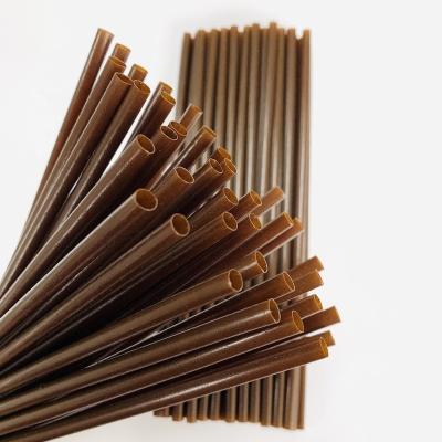 China Coffee grounds fiber disposable compostable biodegradable drinking straws print your logo on wrapped straws for sale