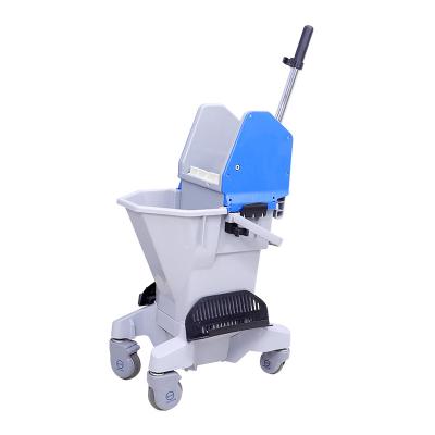 China Hotel Cleaning Economic ECG High Quality Plastic Down Press 25L Cleaner Green Double Buckets And Mop Wringer for sale