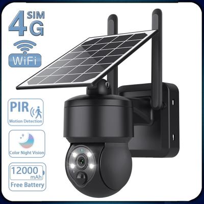 China Built-in Siren 4g Solar Camera 5mp Wireless Outdoor 360 Security Camera Video Surveillance Cctv Long Standby Wifi Motion Detection 4white Light for sale