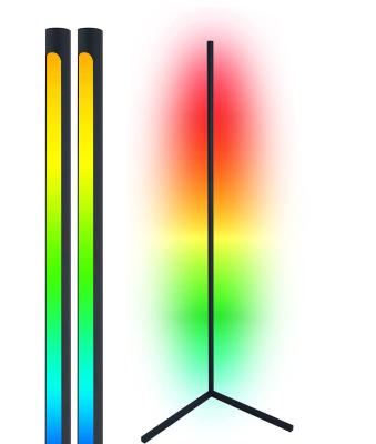 China Remote Control Modern Corner Floor Lamp Indoor Decoration RGB LED Color Lighting Changing Functions Nordic Europe Tripod LED Corner Floor Lamp for sale