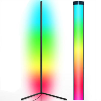 China Lighting Functions Color Changing Corner Led Floor Lamp Smart RGB LED Floor Lamp Remote Control Corner Lights for sale