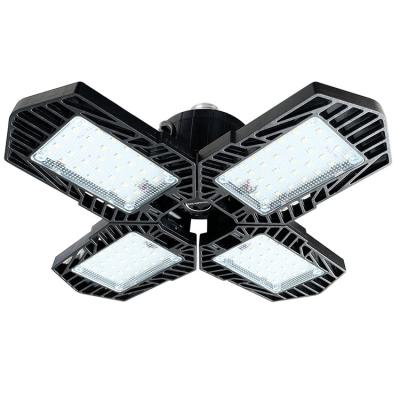 China Warehouse White Garage Led Lighting Deformable Led Garage Light 4 Multi-Position Panels Led Light For Garage for sale