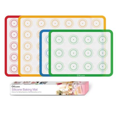 China 4 Packs Sustainable Plain Silicone Baking Mats Macaron Silicone Baking Mat Non-Stick Dough Wholesal Silicon Bake Mat for sale