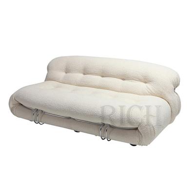 China Modular White Shearling Shearling Sofa Fabric Mid Century Sheepskin Sofa Loop 2 Seat Sofa Sherpa Lambswool Loveseat Sofa for sale