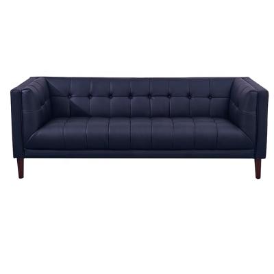 China Sofa Home Furniture Dark Blue Sectional Leather Office 3 Seats Kubus Couch Living Room Sofa for sale