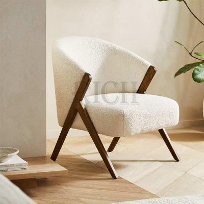 China Modern white sessel loop armchair sheep wool teddy shearling chair fabric sherpa modular casual luxury nordic loop lounger for sale