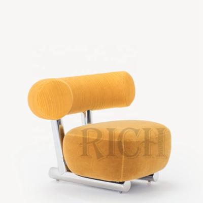 China Aluminum Decorative Casual Single Sofa Chair Accent Single Seat Pipe Armchair Pipe Tubular Aluminum Lounge Chair Yellow for sale