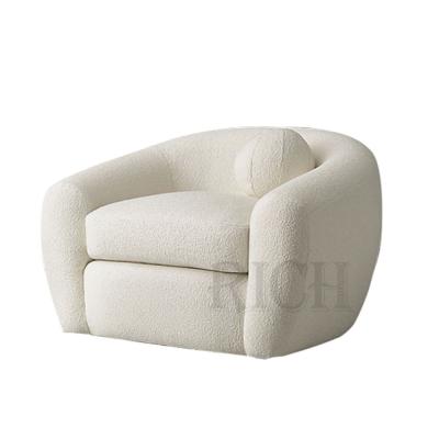 China Modular Nordic Cream White Lambswool Loop Armchair Shearling Sheepskin Loop Armchair Fleece Teddy Teddy Sherpa Ivory Ivory Chair for sale