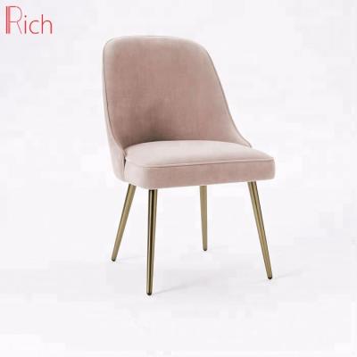 China Nordic Style Armless Dining Furniture Stainless Steel Frame Fabric Leisure Chair for sale