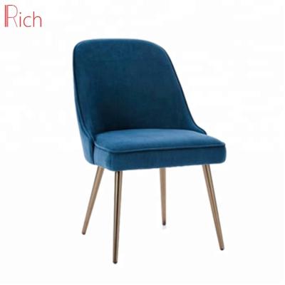 China China Nordic Armless Furniture Chair Blue Fabric Velvet Restaurant Chair For Dining Room for sale