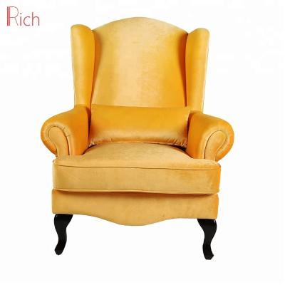 China Hotel Lobby Modular Restaurant Used Single Back Queen Upholstery Fabric High Velvet Sofa Chair for sale