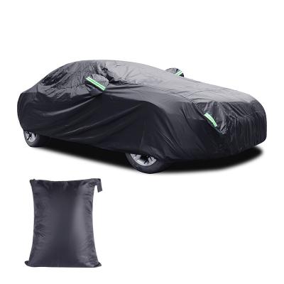 China New China-Chic Factory direct sale black 190T silver coated cloth with reflective strip car cover for sale