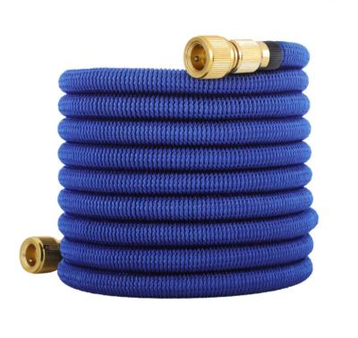 China Flexibility Retractable Garden Hose Magic Garden Hose Pipe Set with All Brass Connector and Spray Nozzle Elastic Retractable Garden Hose for sale