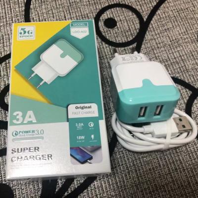 China Factory Quality Mobile Phone 1A 2A Main Charger Travel High Speed ​​New Design Supply Dual USB Wall Charger for sale