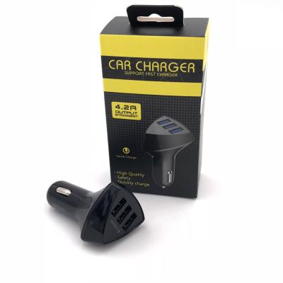 China Popular Wholesale Mobile Accessories 5V QC 3.0 Fast Car Charger 3 Usb Left For Samsung For Iphone for sale