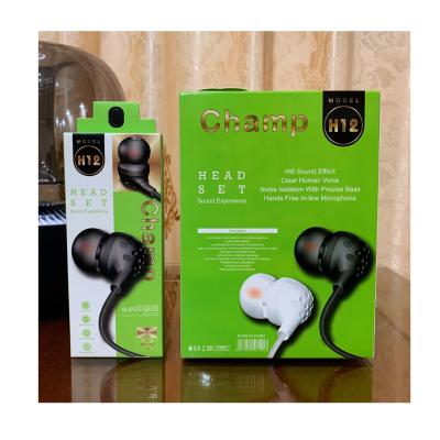 China Cheap H12 Earpiece 6U Earphone Accessories Earphone 3.5mm Bass With Extra Gift Box For Samsung For Iphone for sale