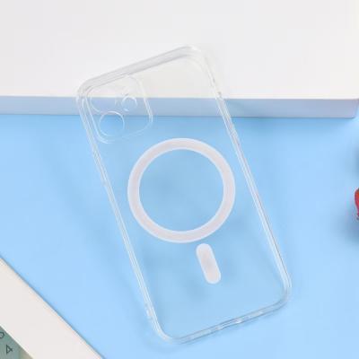 China Wireless Anti-drop Transparent Case Strong Magnetic Case TPU Smartphone Charging Iphone 12promax 7 plus for sale