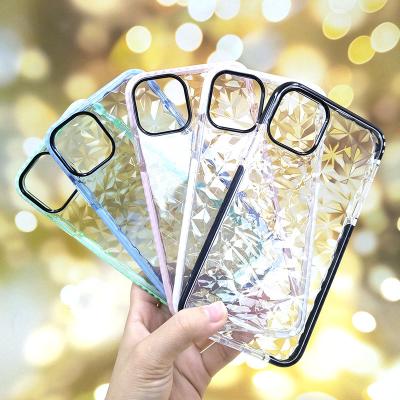 China Luxury Two Tone Anti-fall Diamond Pattern Band TPU Cell Phone Cases For Iphone 13 12 11Pro Max for sale