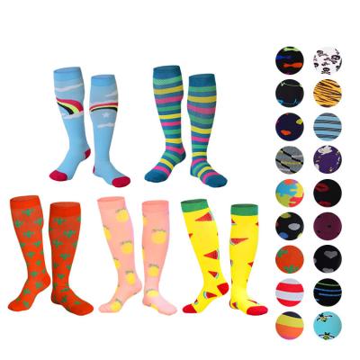 China Factory Made High Quality Breathable Medical Nurse Women Polka Dot Compression Knee Socks Men High for sale