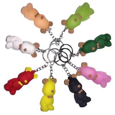 China Creative Three-Dimensional Resin Pendant Keychains Keychains Cute Bear Ring Gift Kawaii Bear Keychain Keychain for sale