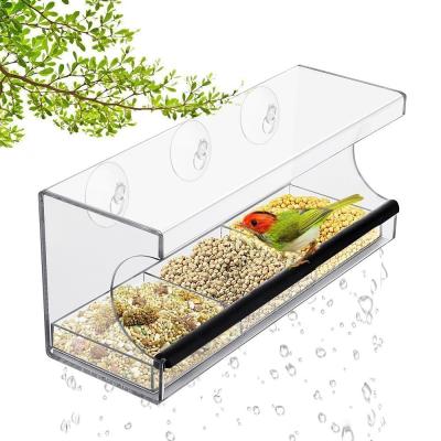 China Viable High Quality Wholesale Acrylic Auto Bird Parrot Box Pet Anti-spread Automatic Feeder for sale