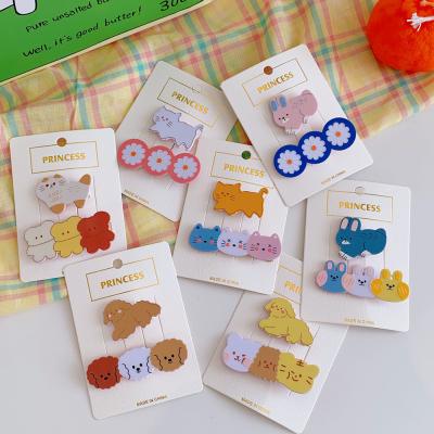 China Fashion Cartoon Korean Cute Animals Acrylic Hairpin For Kids Baby Hairpin Girls Acrylic Hair Clips for sale