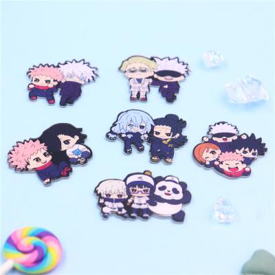 China Gift Jujutsu Kaisen Pin Key Ring Yuji Itadori Kugisaki Nobara Anime Figure Shape Acrylic Pendent Pin for sale