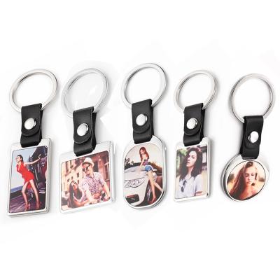 China Gift sublimation leather key chain buckle metal mute key chain pendant bag ornaments kawaii keychains for sale