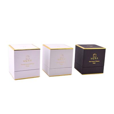 China Biodegradable Luxury Square Shape Candle Box Flat Shipping Packaging for sale