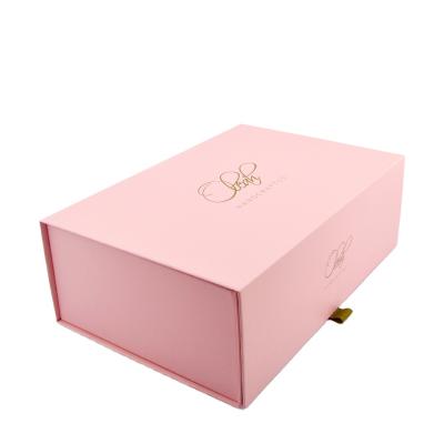 China Handmade Luxury Custom Color Print Folding Gift Box Magnetic Packaging Shoe Box Pink for sale