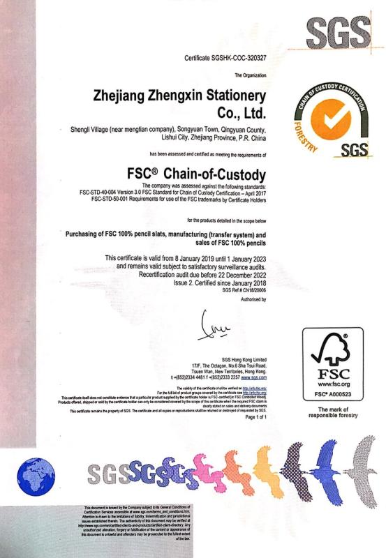 FSC - Zhejiang Zhengxin Stationery Co., Ltd.