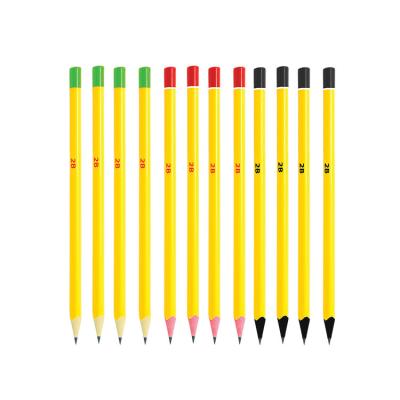 China office & School Pencil Good Quality Yellow Triangle Wooden 2B Pencil for sale