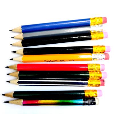 China Promotional Custom Cheap Bulk Short Mini Golf Pencils Pencil With Erasers for sale