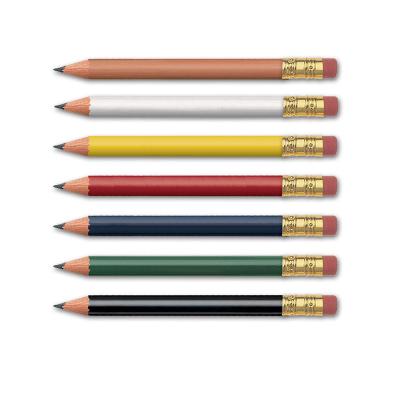 China office & School Pencil Bulk Customize Logo Golf Wooden Short Mini Pencil HB With Eraser for sale