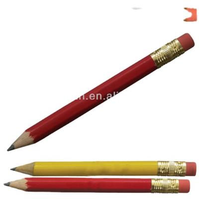 China Promotional Pencil Cheap Customs HB Golf Pencil Mini With Eraser for sale