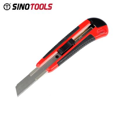 China Plastic Slide Cutter Knife 18mm Snap Open Off Blades Safety Knife Cutter for sale