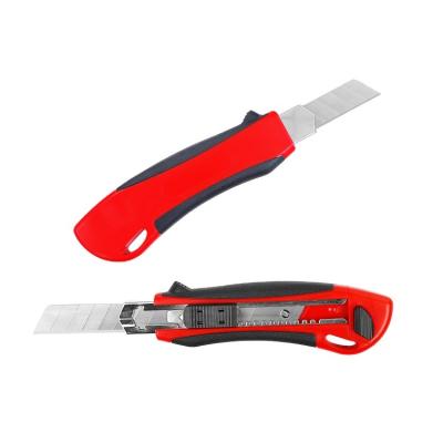 China Customized Utility Knife 18mm Open Knife Metal Slide Cutter Cutter Rubber Heavy Duty for sale