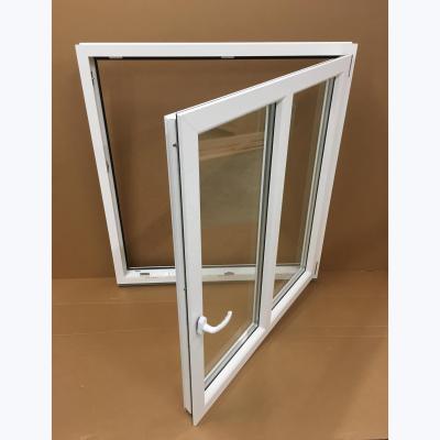 China Folding screen style upvc window double glazed swing upvc bathroom american window for sale