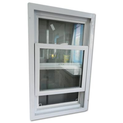 China Sliding Hurricane Windows PVC Hung Double Temper Glass Glaze UPVC Hung Windows American Style for sale